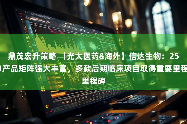 鼎茂宏升策略 【光大医药&海外】信达生物：25H1产品矩阵强大丰富，多款后期临床项目取得重要里程碑