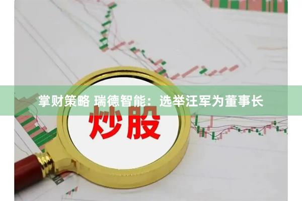 掌财策略 瑞德智能：选举汪军为董事长